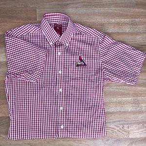 St Louis Cardinals baseball short sleeve shirt.